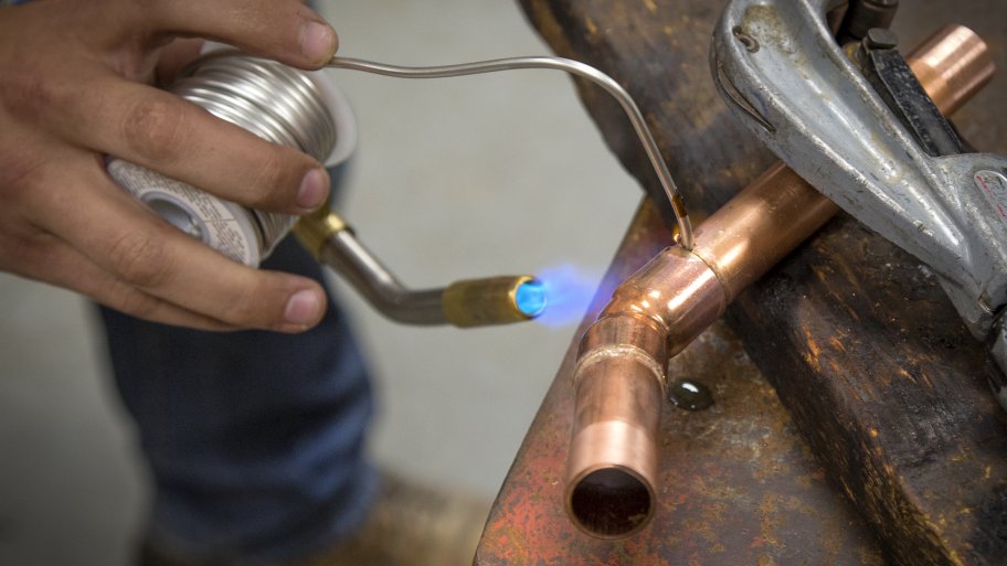 brazing copper piping