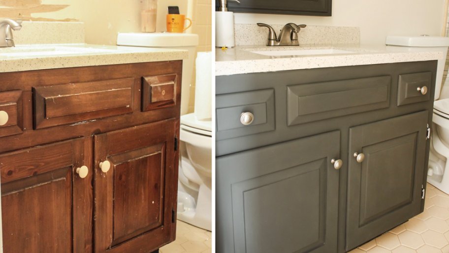 How To Paint A Bathroom Vanity Angi - Can You Paint Bathroom Cabinets Without Sanding