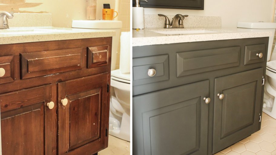 Brown Painted Bathroom Vanity