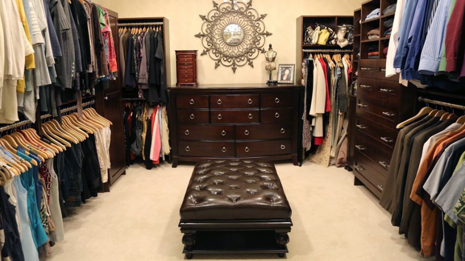 organized walk-in closet