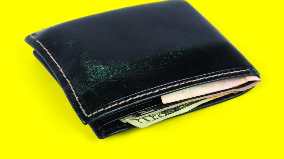 wallet with cash poking out