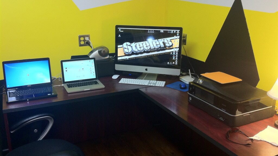 Computers on a desk