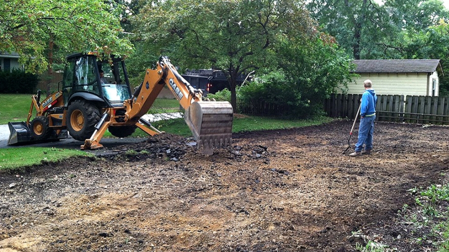 yard grading, yard leveling