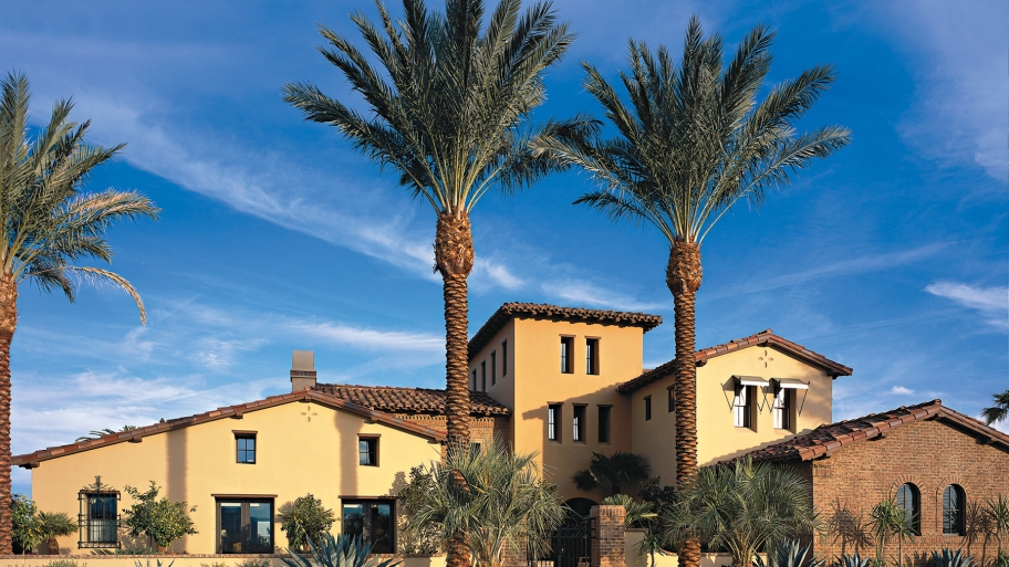 house with palm trees