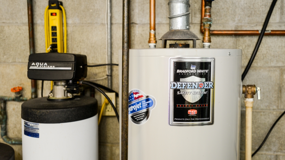 water softener in basement