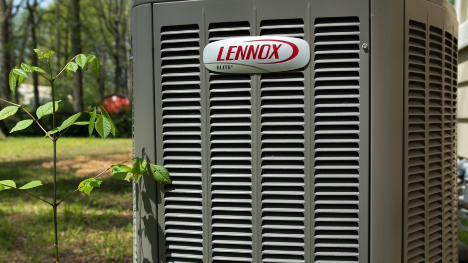 Lennox heat pump unit in yard
