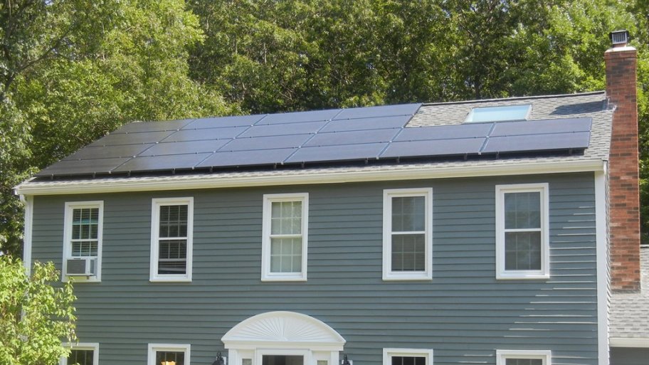 solar panels on home's roof