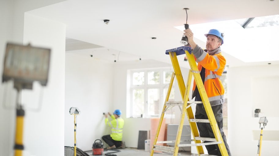Electrical contractor working