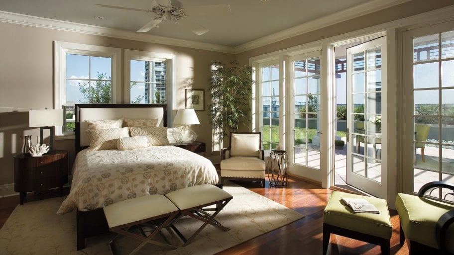 master bedroom with French doors