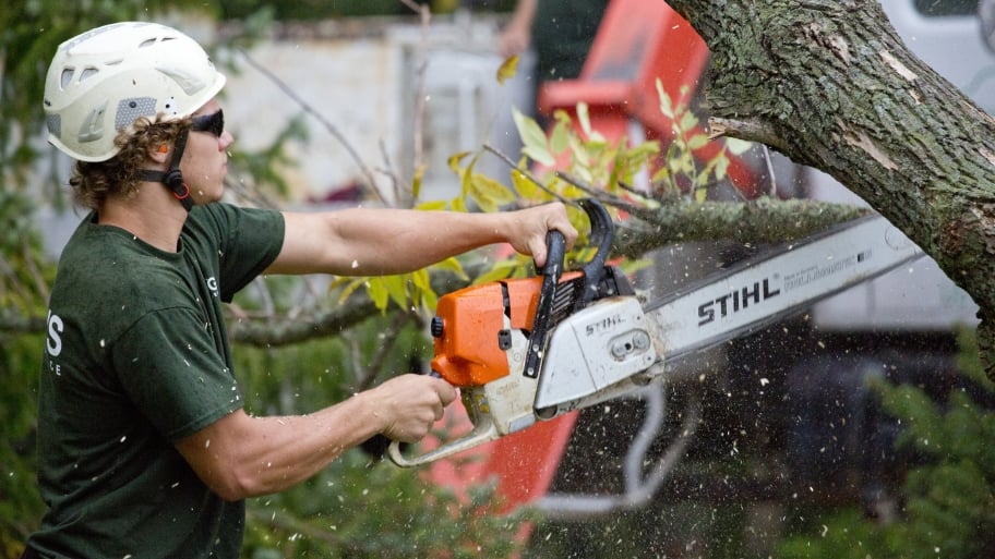 man with chainsaw