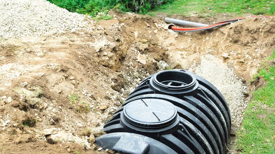 New septic tank installation