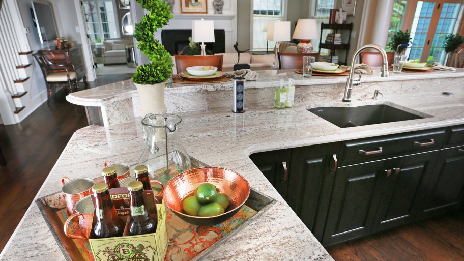 white granite countertop