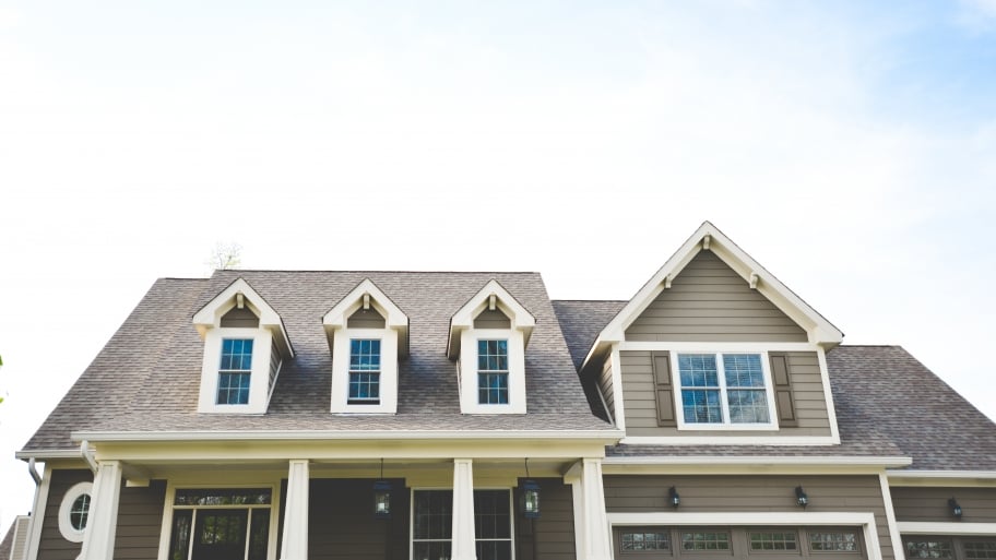 new home with sky showing