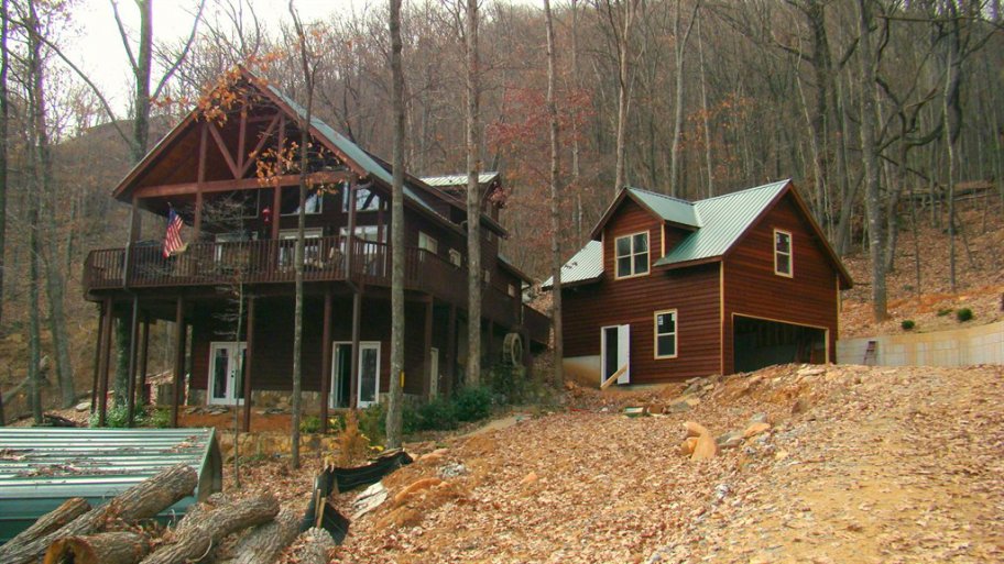log home in mountains