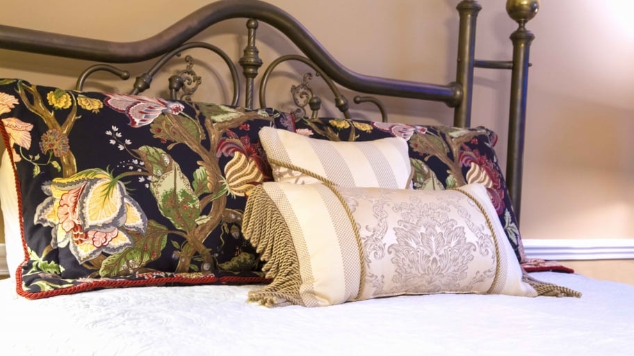bed with pillows