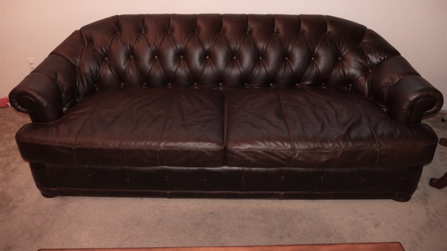 brown leather couch