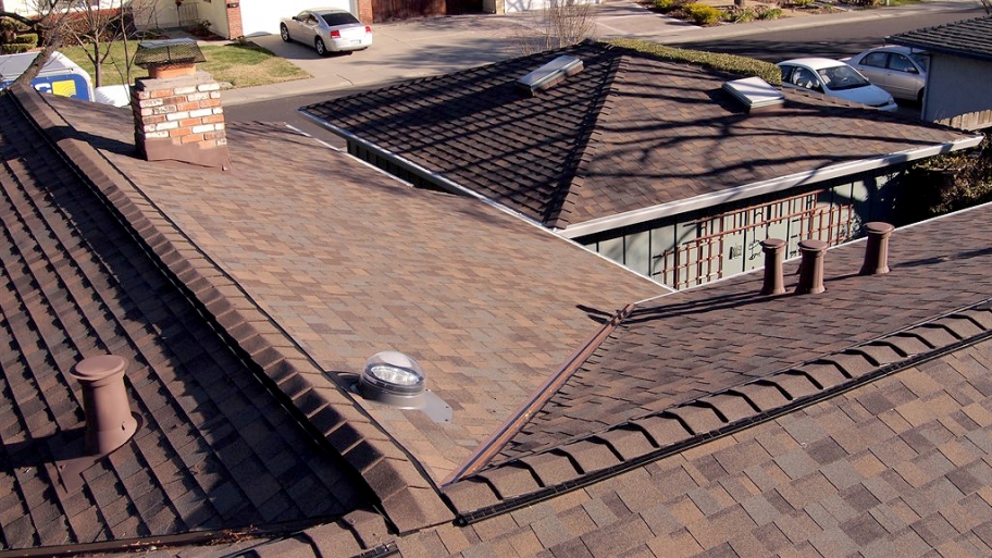 new asphalt shingle roof installed