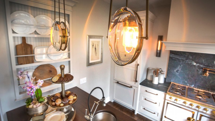Alison Berger kitchen lights at 2017 Decorators' Show House