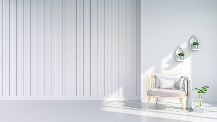 White beadboard panel
