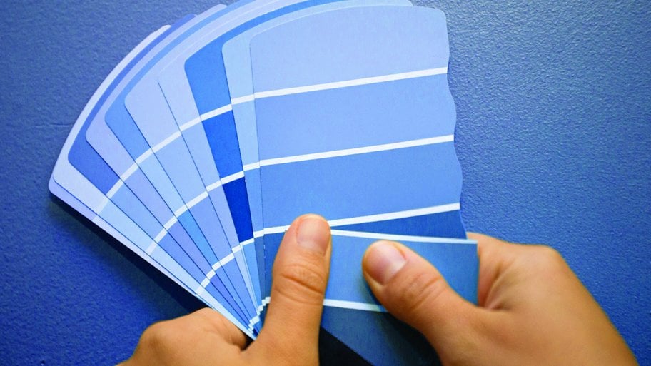 blue paint swatches