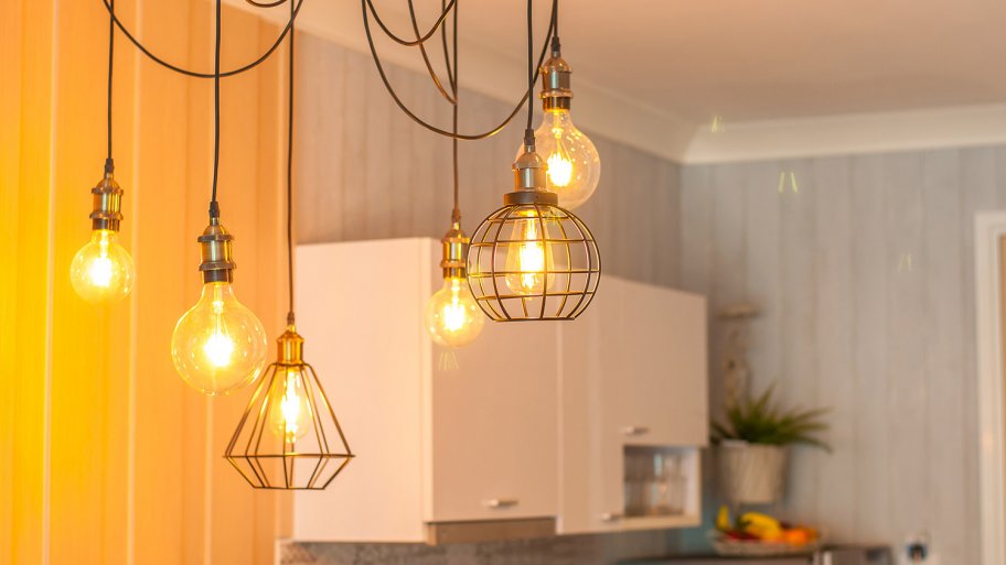 Light Bulbs hanging from ceiling
