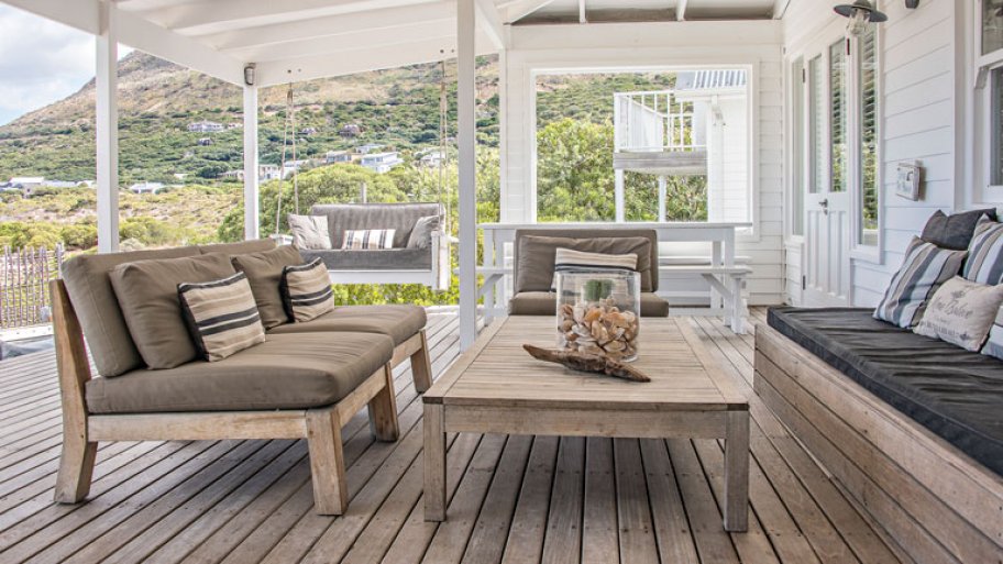 covered wooden deck outdoor furniture