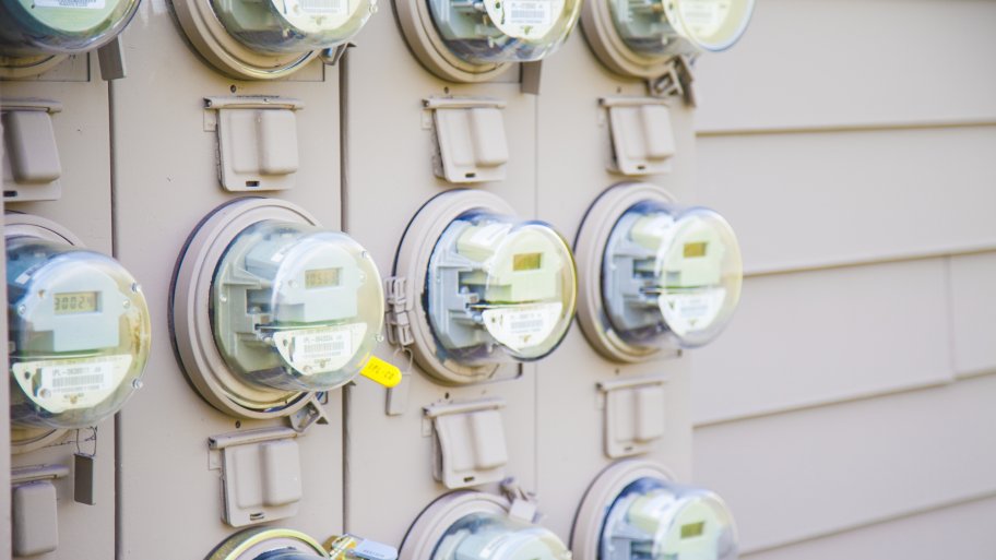 multiple electrical meters on exterior wall