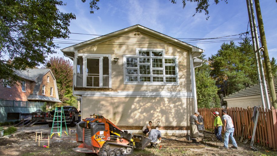 a trench for an outdoor gas line