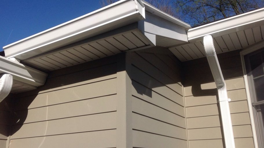 gutters on a house with siding