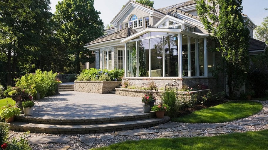 Beautiful home with stone patio and landscaping Beautiful home with stone patio and landscaping