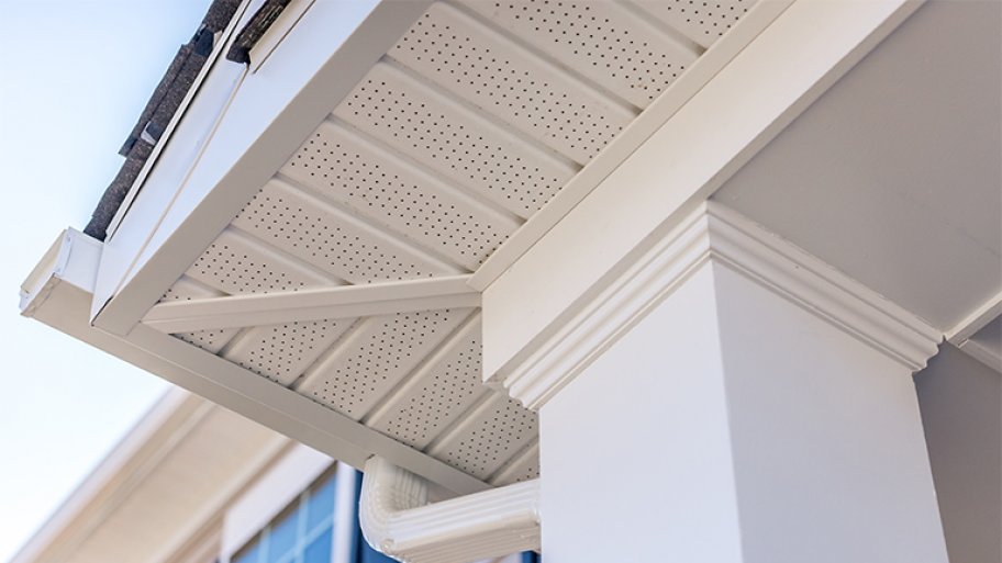 Underside of roof with soffit