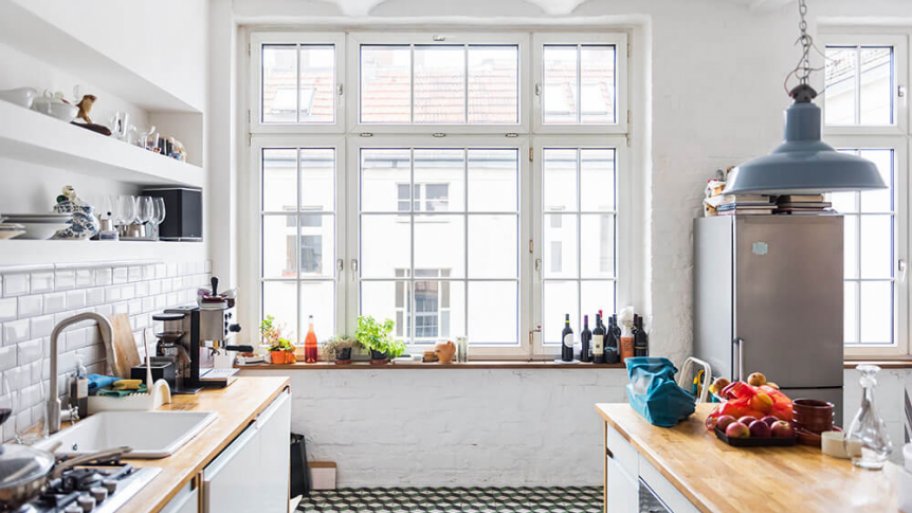 Large windows in kitchen Large windows in kitchen