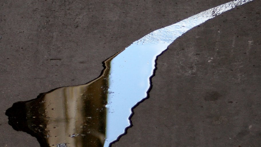 oil leaking on a floor