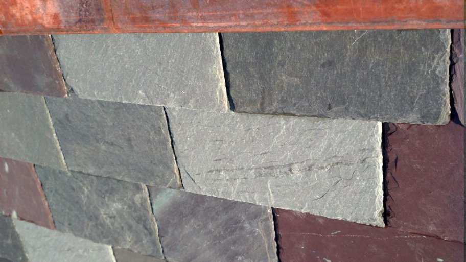 A slate tile roof