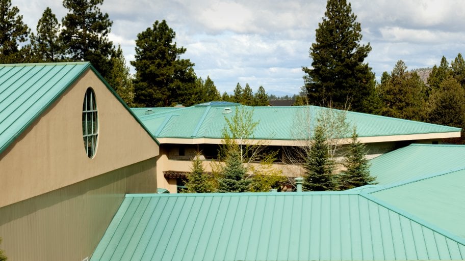 Large Green Metal Roof