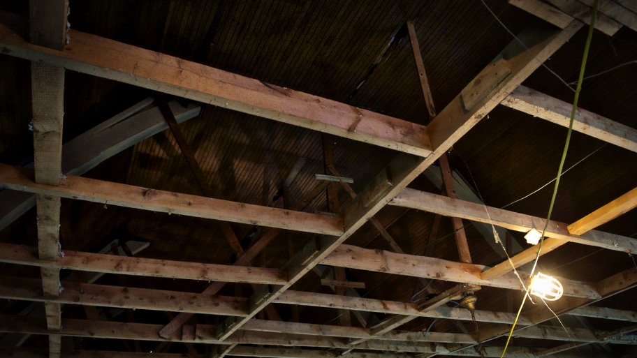 tie beams of a roof truss