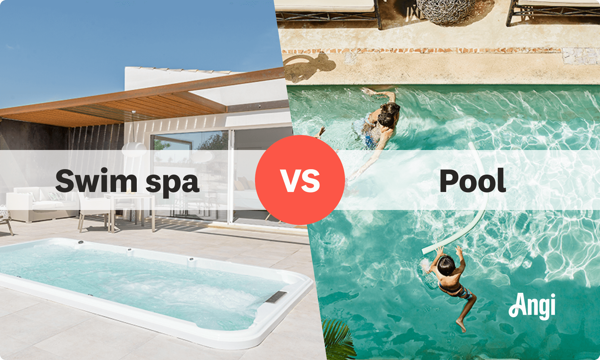 Swim spa versus pool visual comparison