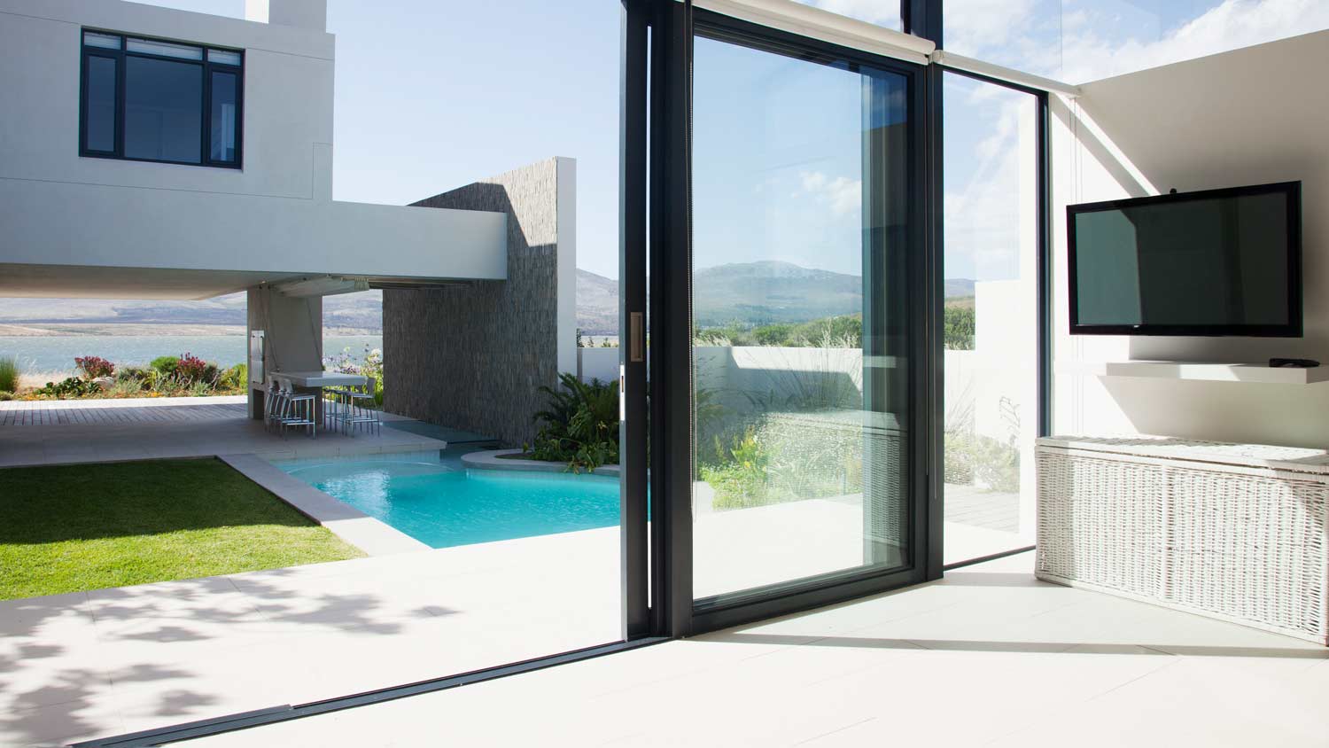 patio with telescopic sliding doors 