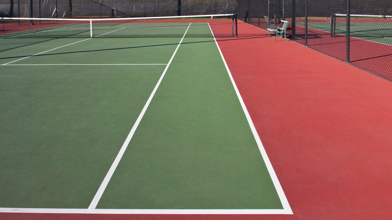 Detail of an empty tennis court