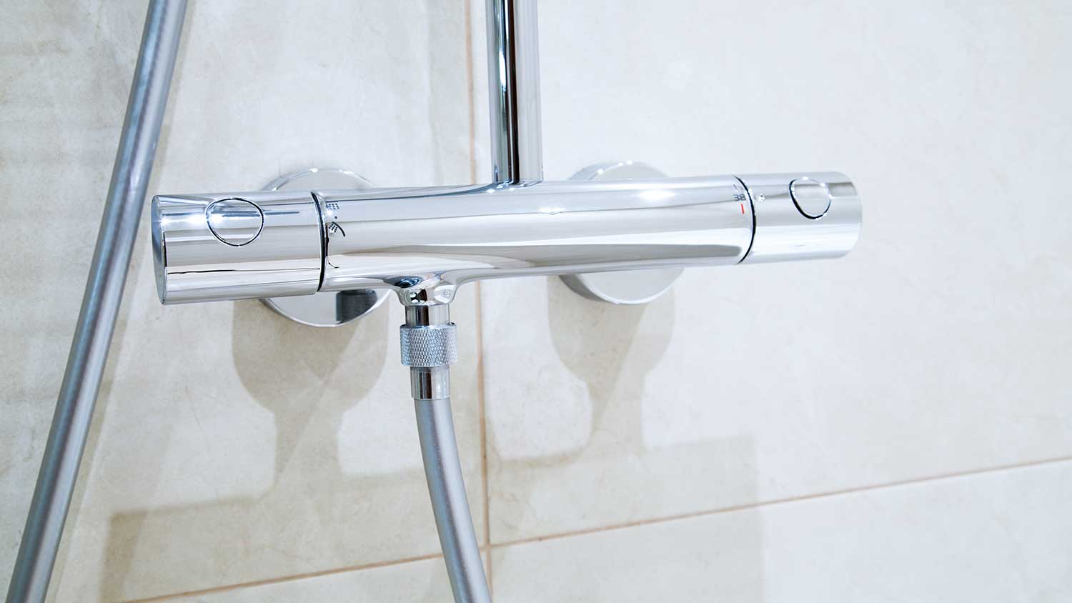 Thermostatic shower valves installed in a shower