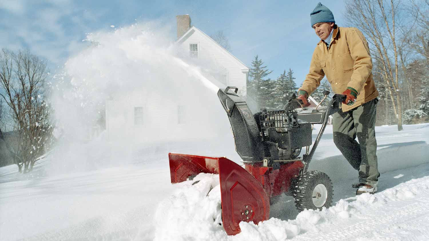 A three-stage snow blower