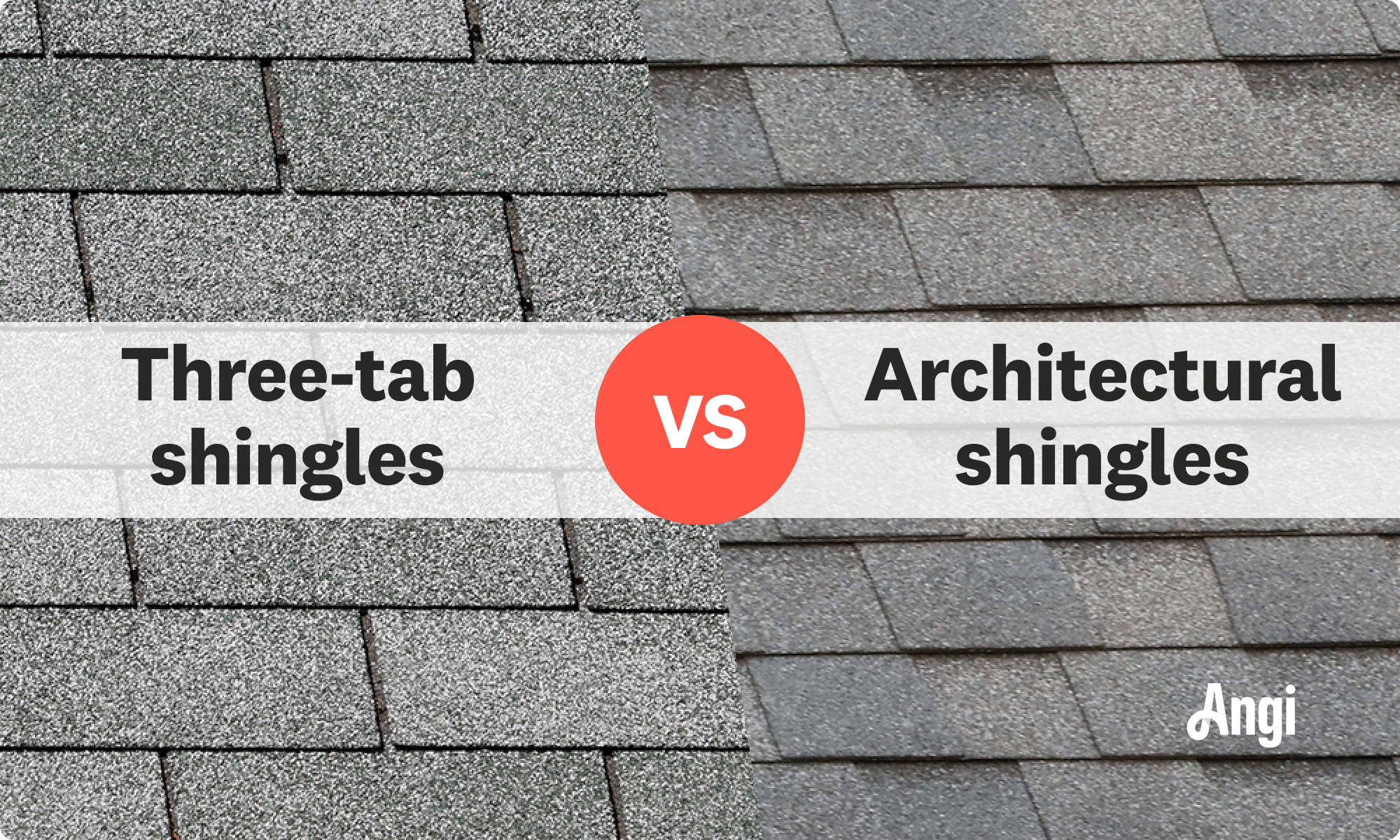 Three-tab shingles versus architectural shingles compared visually