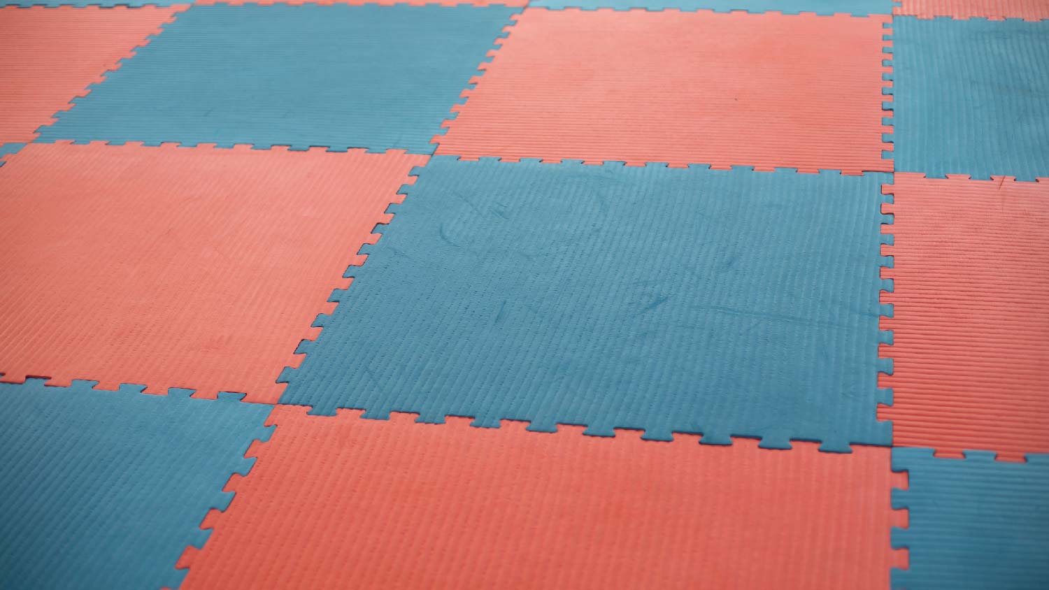 Close-up of tile bump gym floor