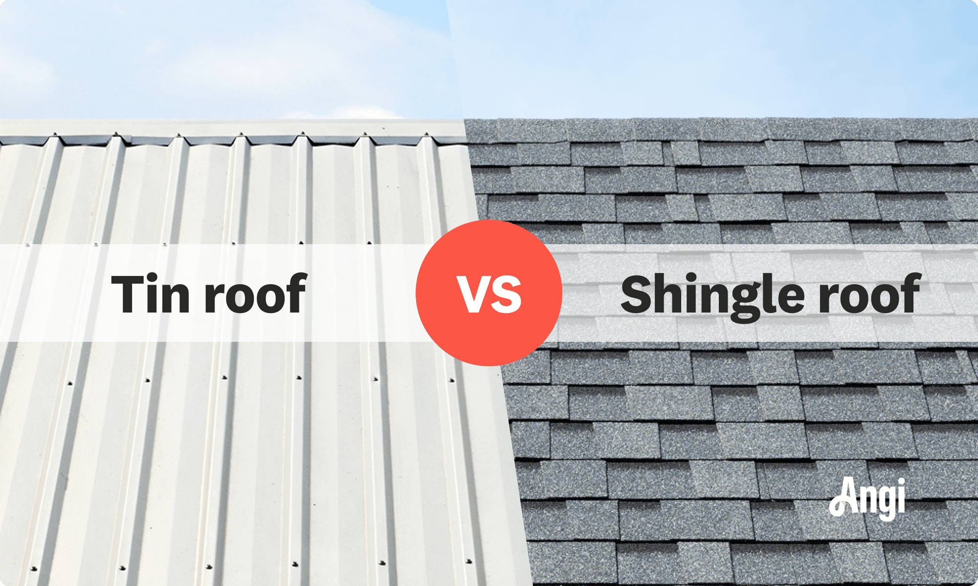 Tin roof versus shingle roof visual comparison