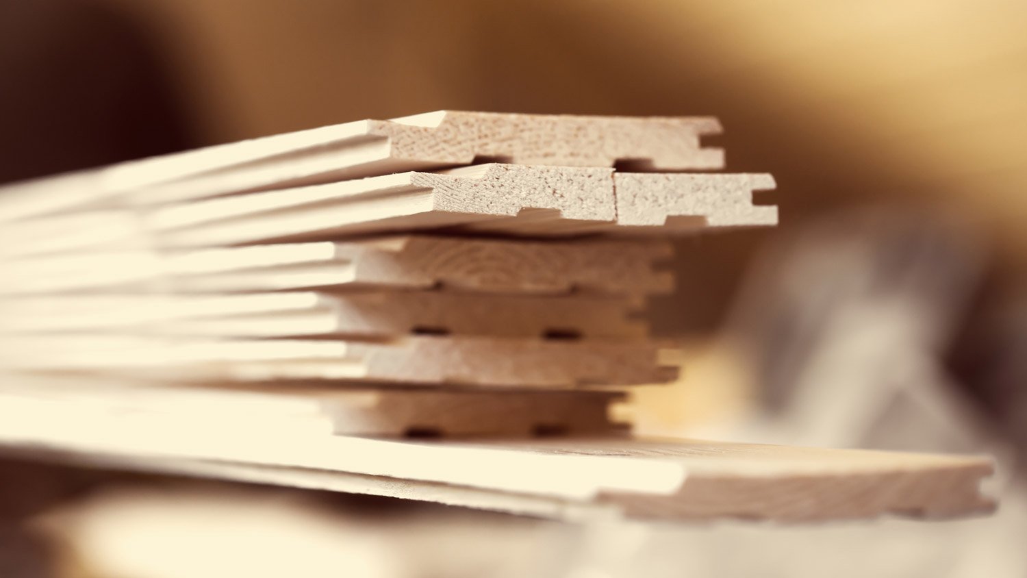 Close-up of tongue and groove plywood