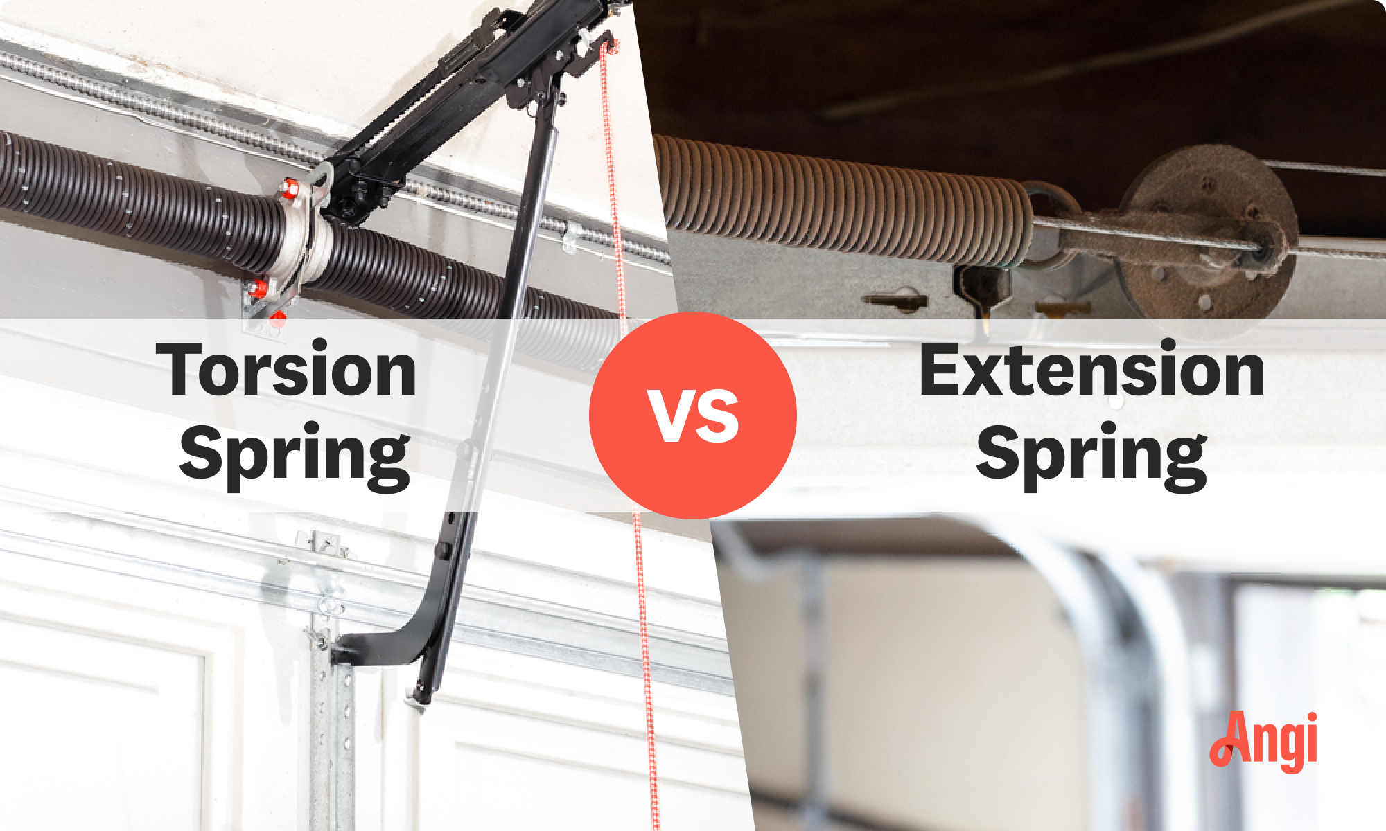 Torsion spring versus extension spring visual comparison