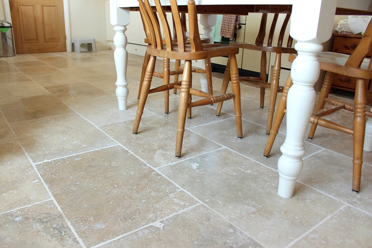 Travertine kitchen floor