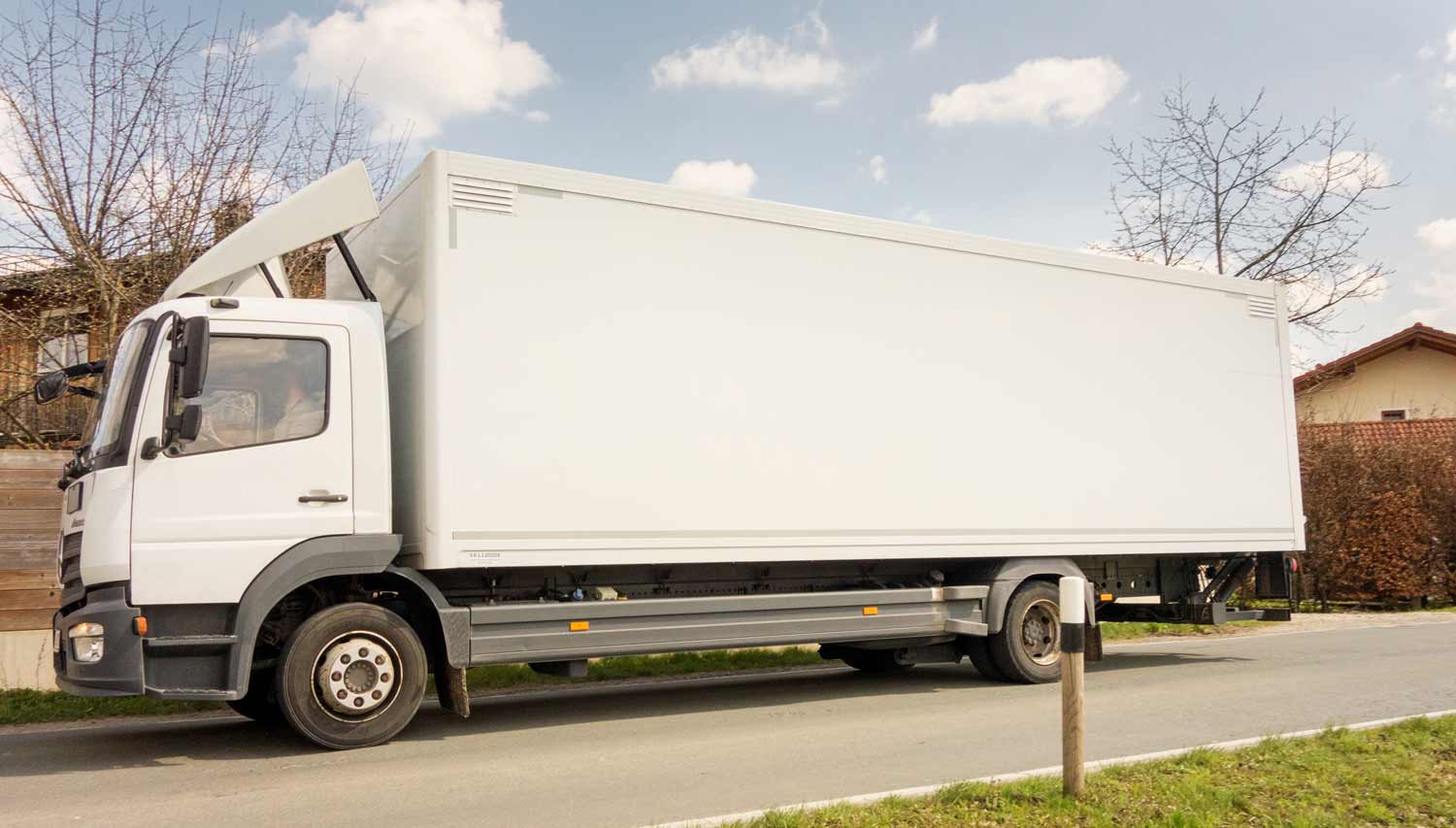 truck with moving boxes inside