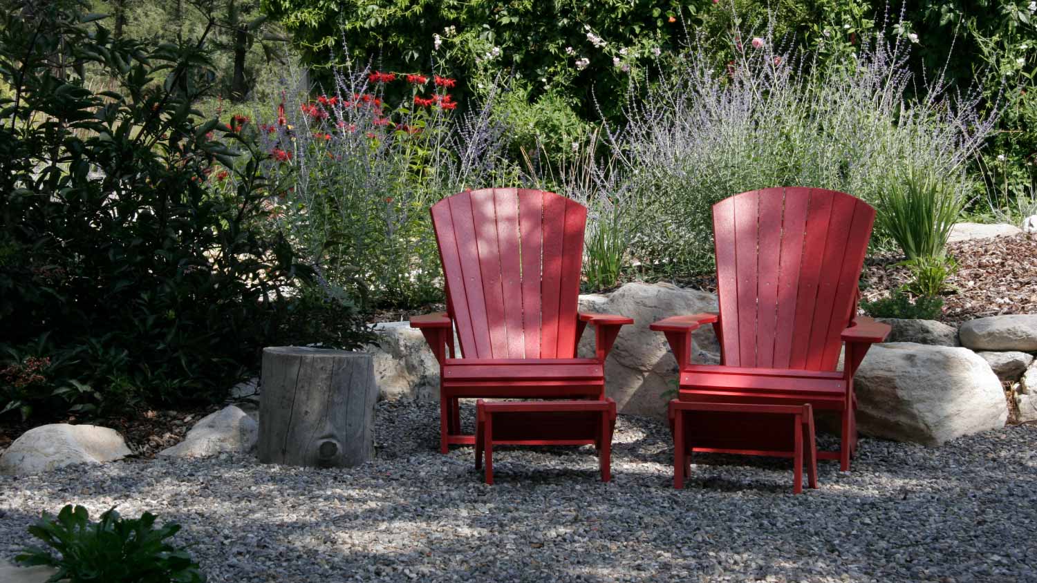 two chairs in the backyard