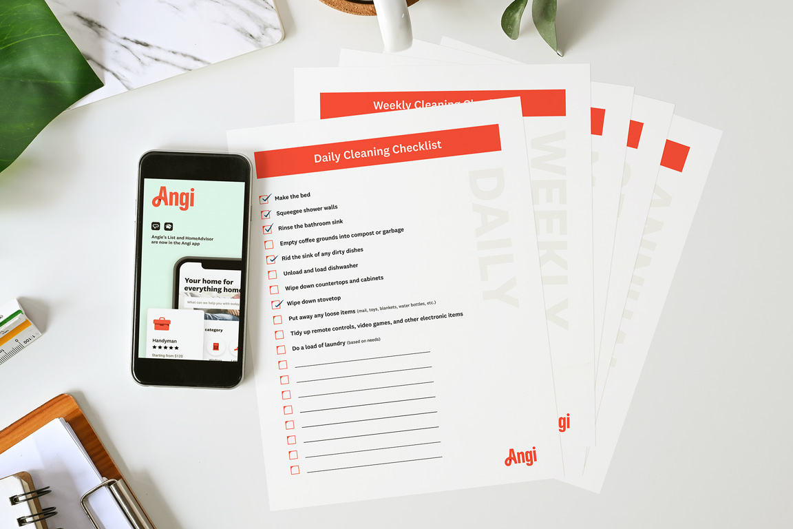 a set of house cleaning checklist printables